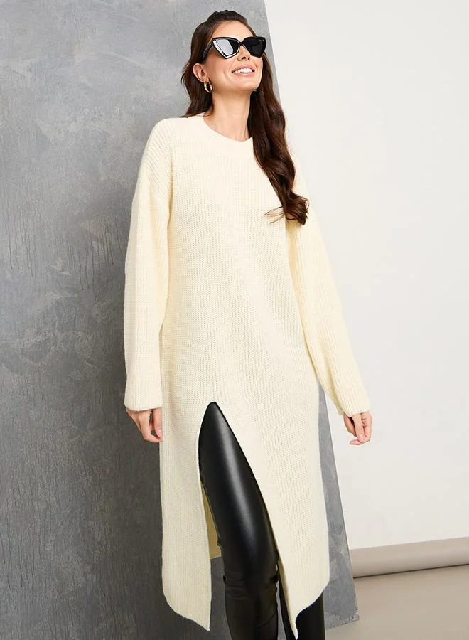 Take Two Oversized Front Split Detail Midi Sweater