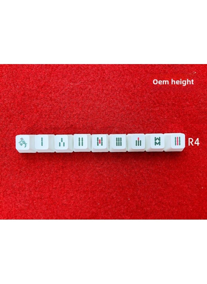 Mahjong Bird God Chinese Style Entertainment Personality Keys Cherry Original Height PBT Thermal Sublimation Mechanical Keyboard Keycap-Color:Strips 9 F Area White OEM