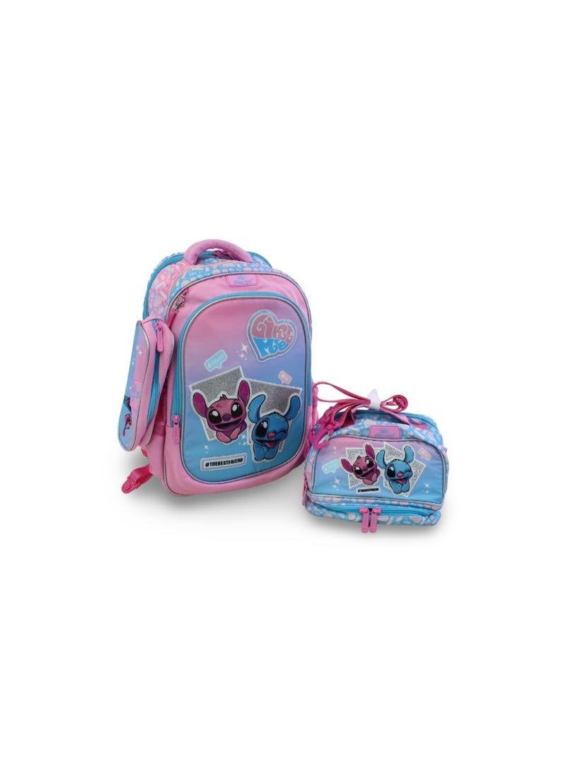 glossy bird School Set 17 Inches – Pink with Stitch Design - Image 1