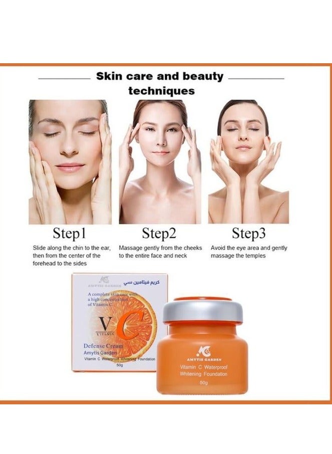 ديسار كريم ديزار فيتامين سي 3×1 ٥٠ مل – أساس + مرطب + واقي شمس، تفتيح وحماية للبشرة - Image 4