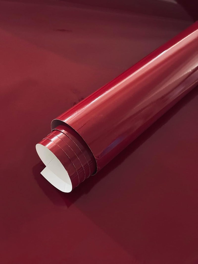 HOME13™ Vinyl Wrap Sheet for Car & Bike Self Adheisve Vinyl Wrap Sticker & Decal Roll Film Air Release Bubble Free (Maroon Gloss Wrap, 24x100 Inches) - Image 1