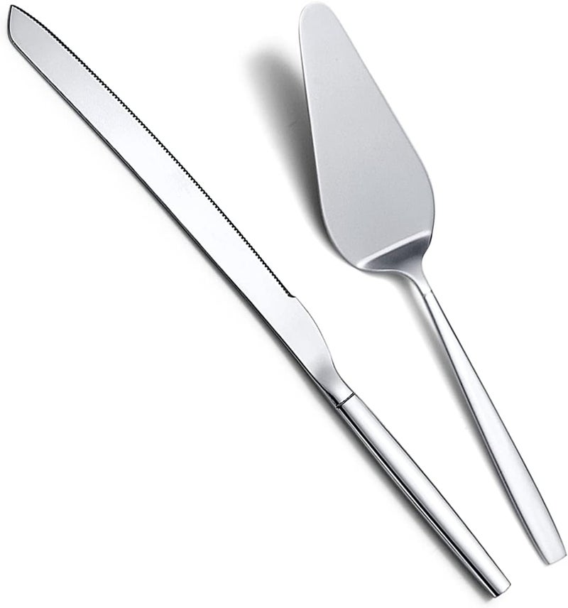 Berglander مجموعة سكاكين وكؤوس كعكة الزفاف من بيرجلاندر، مجموعة قطع كعكة من الفولاذ المقاوم للصدأ لحفلات الزفاف تتضمن قاطع كعكة وخادم كعكة مثالي لحفلات الزفاف وأعياد الميلاد والفعاليات - Image 1