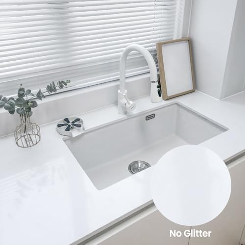 TANONE Glossy White Contact Paper for Countertops, 17.7" X 196" White Peel and Stick Wallpaper for Cabinets, Self Adhesive Removable Waterproof Vinyl Wrap for Desktop Dresser Table - Image 5