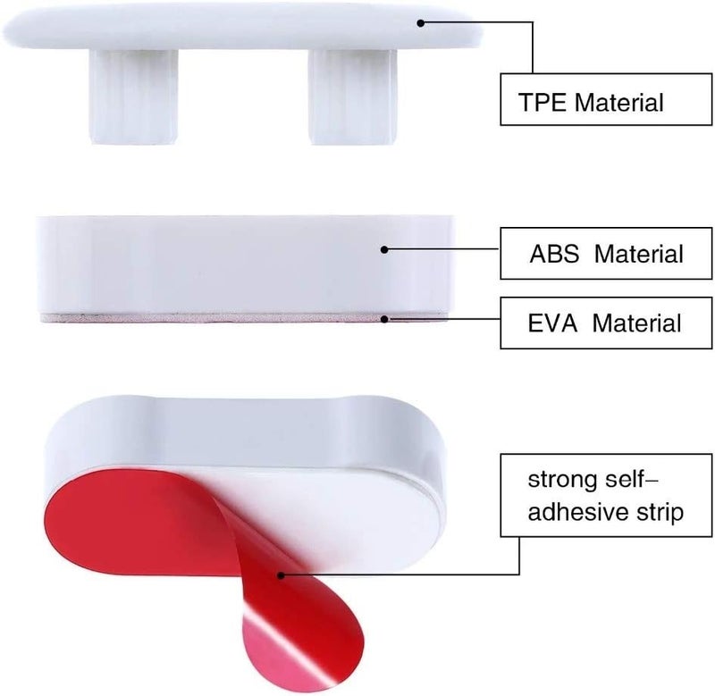 Foo Foo Bidet Toilet Seat Bumper for Bidet Attachment with Strong Adhesive White 4PACK - Image 2