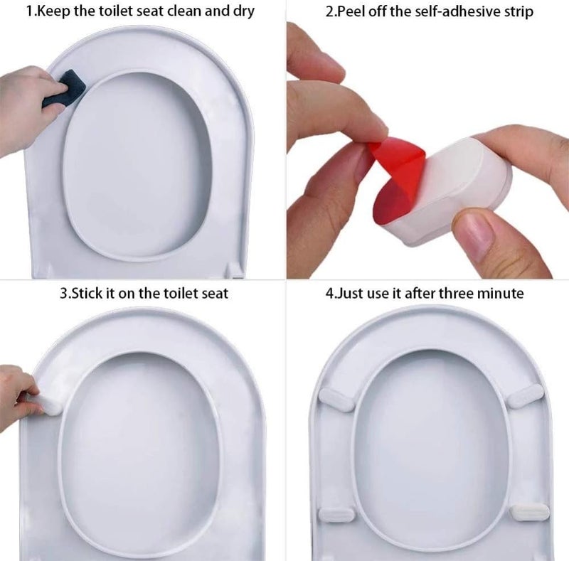 Foo Foo Bidet Toilet Seat Bumper for Bidet Attachment with Strong Adhesive White 4PACK - Image 4