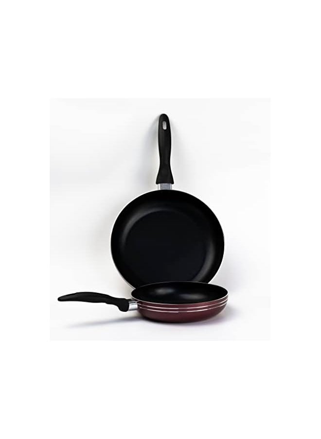 Cuisine Art Art CKB4-2026 Wilson Aluminum Fry Pan 2 Pieces Set - 20cm & 26cm, Non-Stick Coating Frypan Induction Safe Frying Pans with Durable Soft Touch Handle Heat-Resistant Cookware Pans  - Image 2