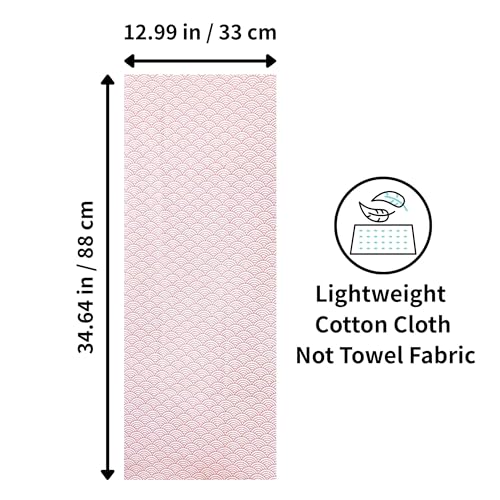 ZEN GIFT ENTERPRISE Tenugui Traditional Towel Made in Japan Fray Prevention 100% Cotton Eco Friendly Kitchen Towels Gift Wrapping Seigaiha Pattern Set of 3 12.99"x34.64" - Image 2