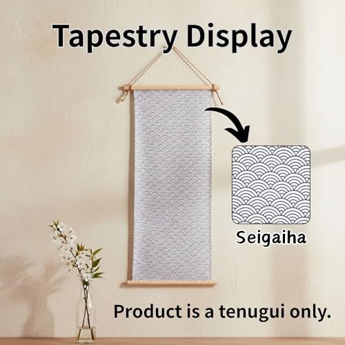 ZEN GIFT ENTERPRISE Tenugui Traditional Towel Made in Japan Fray Prevention 100% Cotton Eco Friendly Kitchen Towels Gift Wrapping Seigaiha Pattern Set of 3 12.99"x34.64" - Image 3