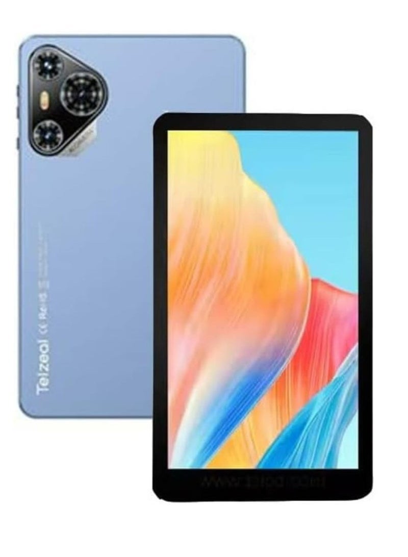 Telzeal P700 7-Inch Android Tablet with 5G Dual SIM – 6GB RAM + 256GB ROM, Compact HD Display, Quad-Core Processor, 3000mAh Battery, Front & Rear Cameras, Wi-Fi & Bluetooth, Lightweight Slim Build in Blue – Ideal for Study, Travel, Kids & Daily Entertainment - Image 1