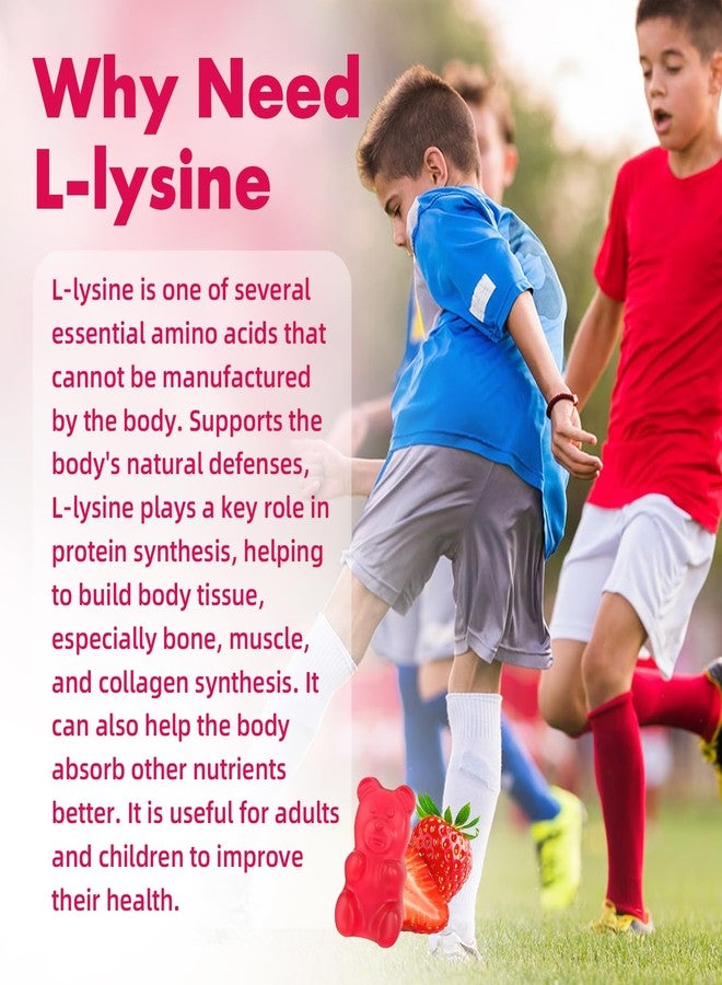 Mchokuu L-Lysine 1000mg Gummies, Chewable Lysine Supplement for Adults & Kids Immune Support, Essential Amino Acid, Vegetarian, Non-GMO, Sugar-Free, Gluten Free, Strawberry Flavor, 60 Counts - Image 5
