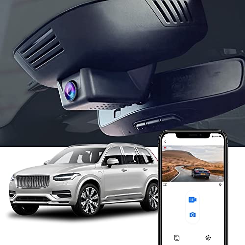 Fitcamx Front 4KRear 1080P Dash Cam Adapts for for Volvo XC90 20232026 Plugin Hybrid B5 B6 T8 Model B OEM Look 2 Way HD Video WiFi APP Loop Recording GSensor Easy to Set 128GB Card - Image 1
