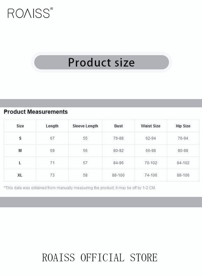 roaiss المرأة قطعة واحدة ملابس السباحة عارية الذراعين اللون كتلة تصفح ملابس طويلة الأكمام ملابس السباحة المحافظ بحر ثوب السباحة بدلات رياضية بذلة - Image 4