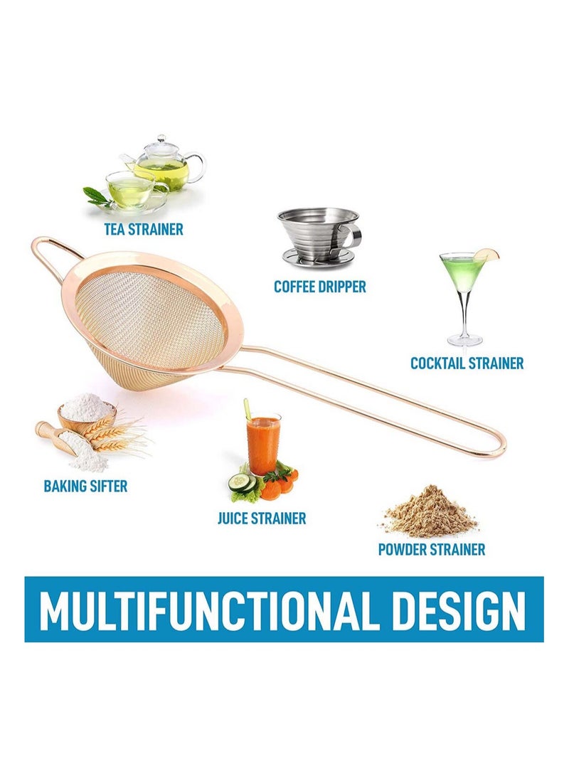 SYOSI غربال شبكي ناعم من الفولاذ المقاوم للصدأ مصفاة صغيرة فعالة على شكل مخروط للشموع والأعشاب والقهوة والمشروبات غربال شبكي ناعم غير قابل للصدأ ممتاز كمصفاة شاي - Image 5