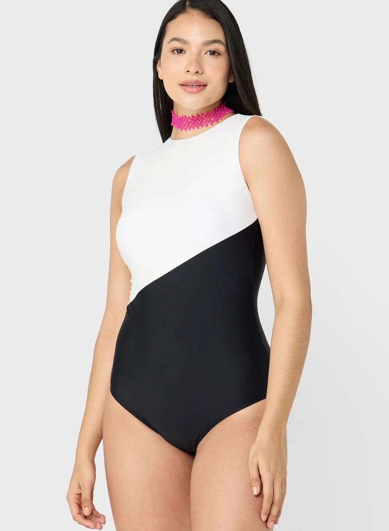 ELLA Colorblock Detail Swimsuit