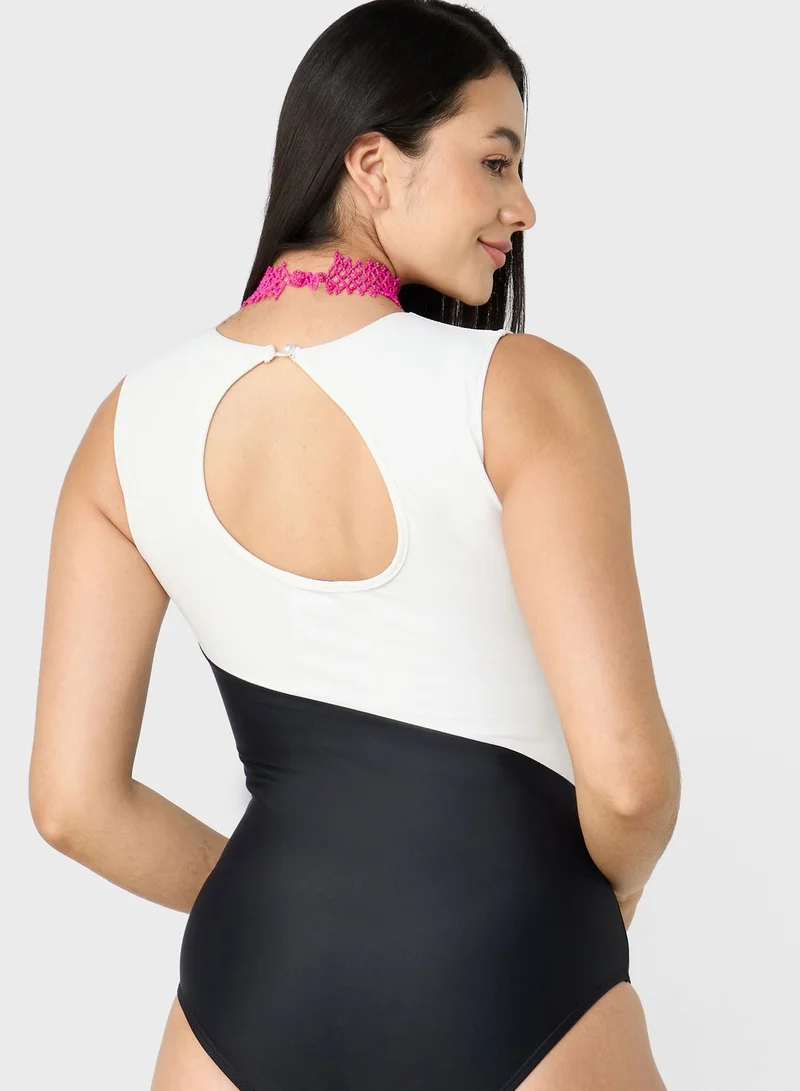 ELLA Colorblock Detail Swimsuit