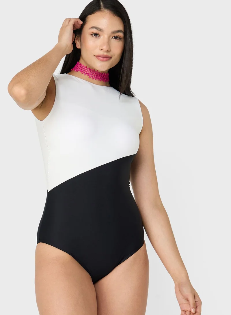 ELLA Colorblock Detail Swimsuit