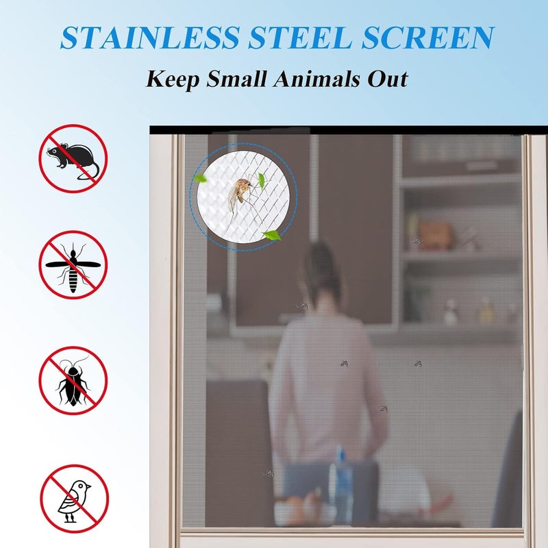 Jaliwala Jaliwala 2Pcs 60 Mesh Stainless Steel Mesh1650 inches 406127cm Woven Wire Mesh Not Easy to Rust Mesh Roll Steel Screen for DIY Project Floor Hole Garden Vent Cover - Image 3