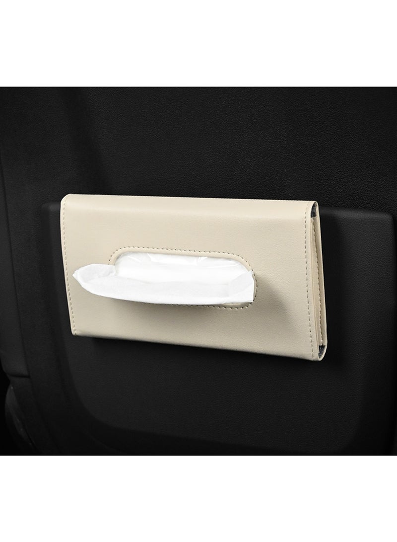 Generic PU Leather Car Tissue Holder Vehicle Tissues Case for Sun Visor and Seat Back (Excluding tissue)  - Image 2