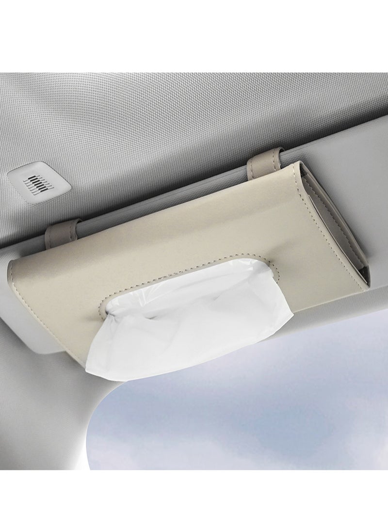 Generic PU Leather Car Tissue Holder Vehicle Tissues Case for Sun Visor and Seat Back (Excluding tissue)  - Image 1