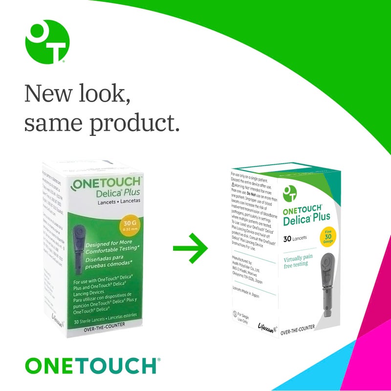 OneTouch Delica Plus Lancets for Diabetes Testing - Fine 30-Gauge Lancets for Blood Test - Diabetic Supplies for Blood Sugar Monitor - for Lancing Device, 180 Count - Image 4