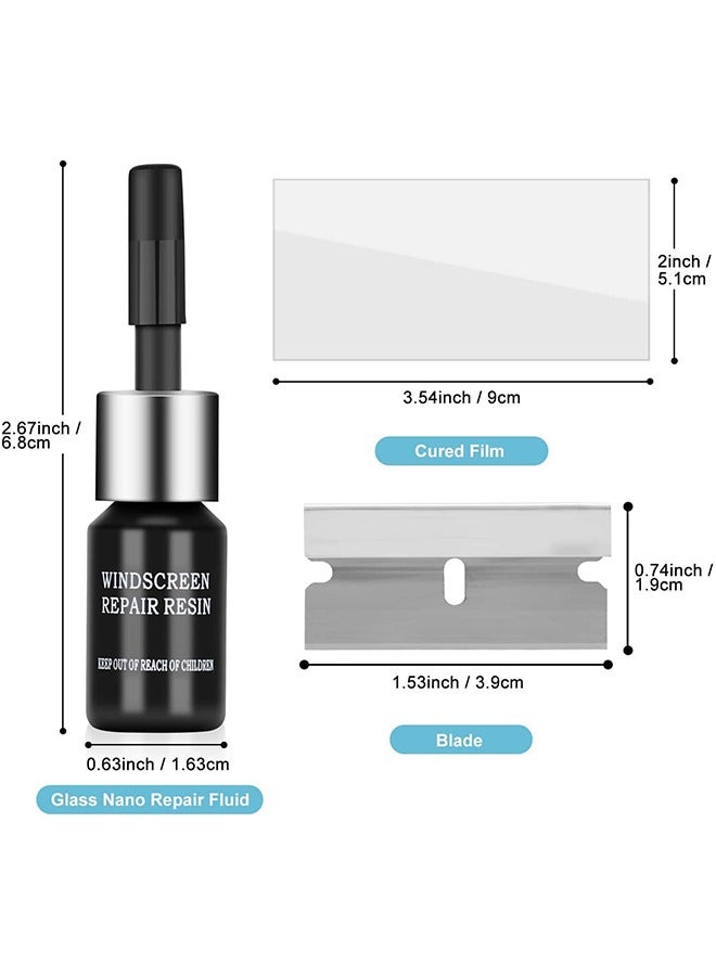 Windshield Crack Repair Kit, Car Window Cracks Gone Glass Repair Fluid, 2 Bottles Nano Glass Crack Repair Liquid Quick Windshield Repair for Chips and Cracks, Bulls-Eye and Star-Shaped Crack - Image 2