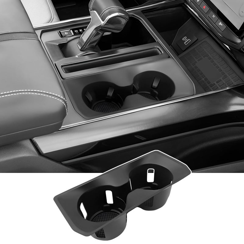 حامل أكواب JTYZSM لسيارة فورد F150 من 2021 إلى 2025 إدخال حامل أكواب سيليكون وسادة لحامل أكواب 2021 2022 2023 2024 2025 F150 فقط ملحقات داخلية للشاحنة مقعد دلو أسود