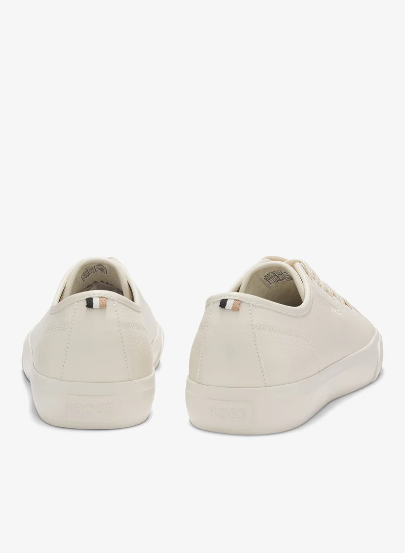 BOSS Low-top trainers in grained faux leather