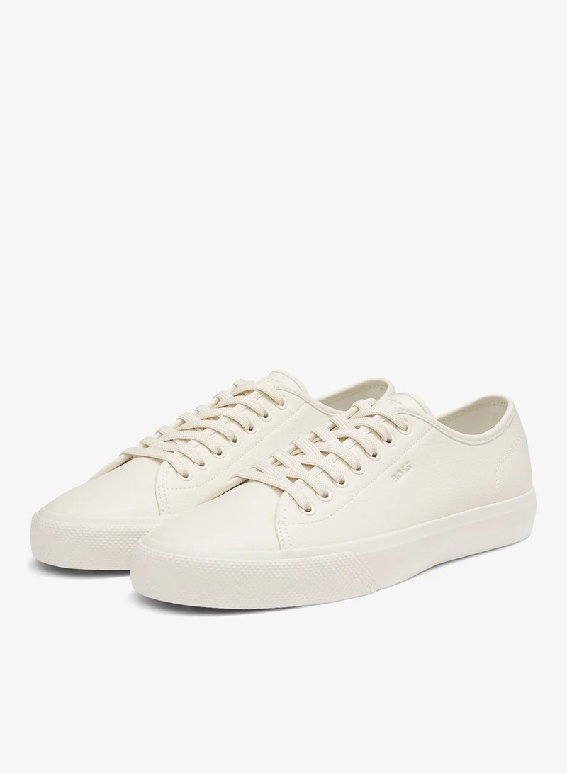 BOSS Low-top trainers in grained faux leather