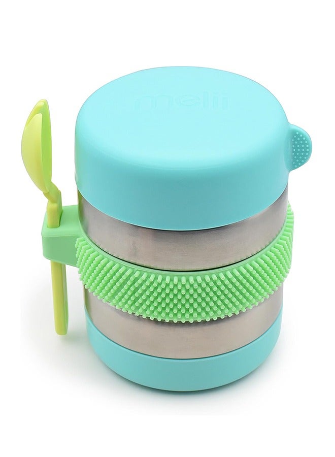 melii وعاء طعام للأطفال، ترمس فidget مع غلاف سيليكون، خالي من BPA، محكم التسرب ومعزول، يحافظ على الطعام دافئًا لمدة 5 ساعات، 10.1 أونصة، 300 مل - Image 1