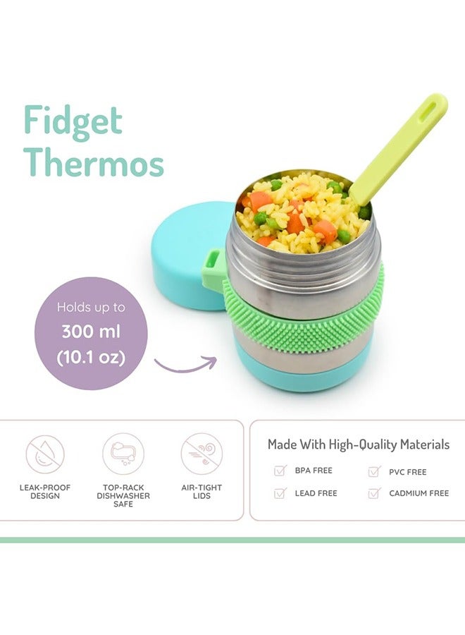 melii وعاء طعام للأطفال، ترمس فidget مع غلاف سيليكون، خالي من BPA، محكم التسرب ومعزول، يحافظ على الطعام دافئًا لمدة 5 ساعات، 10.1 أونصة، 300 مل - Image 3