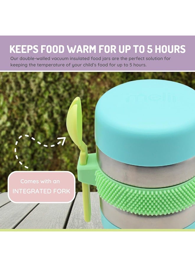 melii وعاء طعام للأطفال، ترمس فidget مع غلاف سيليكون، خالي من BPA، محكم التسرب ومعزول، يحافظ على الطعام دافئًا لمدة 5 ساعات، 10.1 أونصة، 300 مل - Image 4
