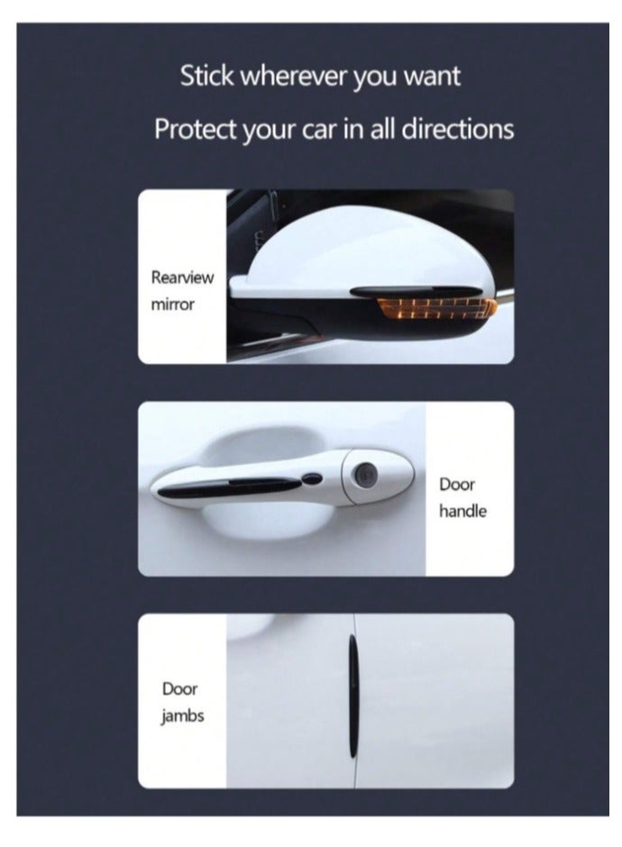 Lineo Silicone car Side Protector Sticks, Strong Self-Adhesive, 4 pieces, 15*1 cm, Black - Image 4