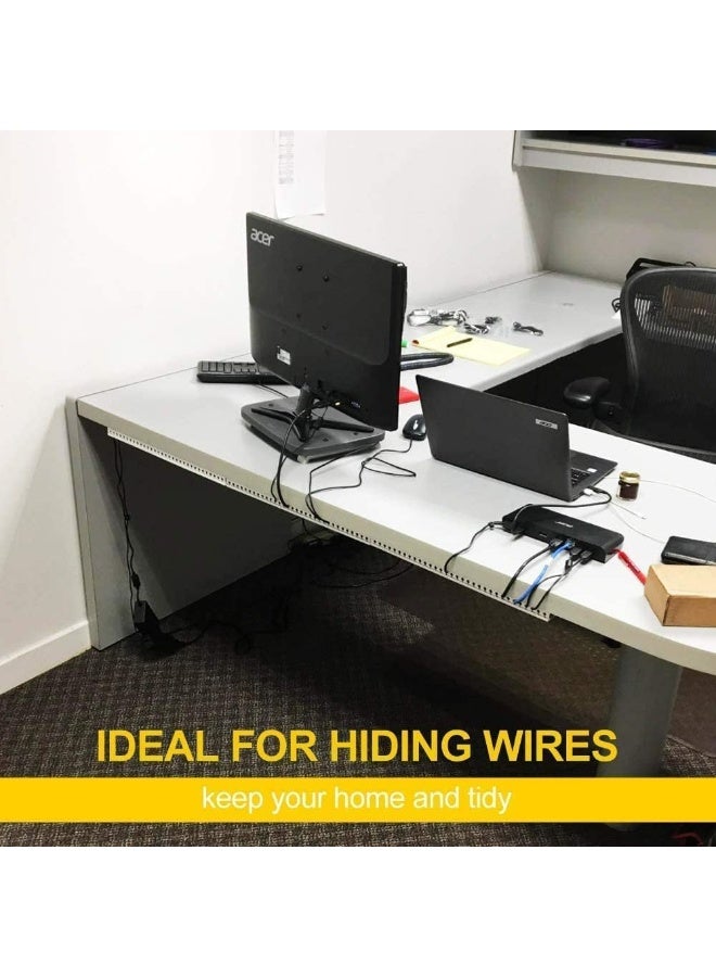 KLEMSAN Slotted wiring duct Grey KKC Narrow Slotted 6-4 mm Open Slot Wiring Raceway Duct with Cover Cable Management System Under Desk/TV/Computer/Power Cords 25 x 40 size  - Image 4