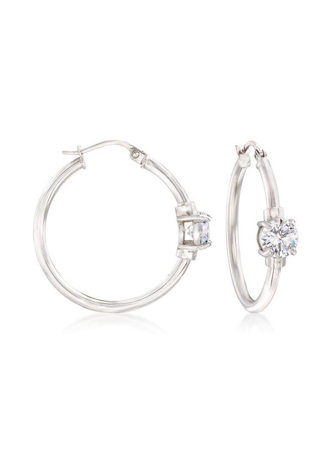 1.60 Ct. T.W. Cz Station Hoop Earrings In Sterling Silver - pzsku/ZA47E93D4FB8B790F5FD9Z/45/_/1714988407/f140b293-41ff-4e99-8d11-30f793587545