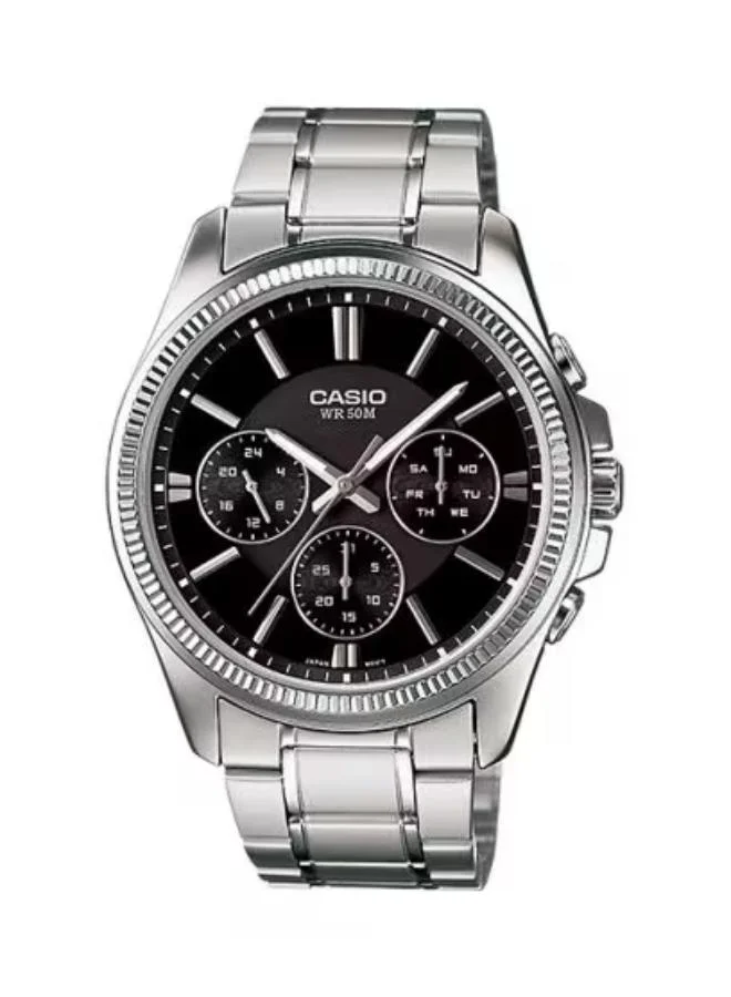 كاسيو Men's Stainless Steel Analog Watch MTP-1375D-1A - 42 mm