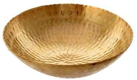 RewariCraft Brass Hammered Pital Kadai Without Handle (1500 ML) - Image 1