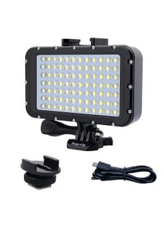 Underwater Lights Dive Light 84 Led High Power Dimmable Waterproof Led Video Light Waterproof 164Ft(50M) For Gopro Canon Nikon Pentax Panasonic Sony Samsung Slr Cameras Black