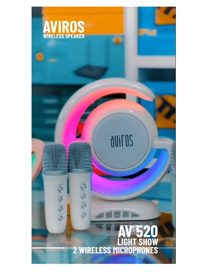 Aviros AV 520  Wireless Lightshow Speaker With 2 mic - Image 1