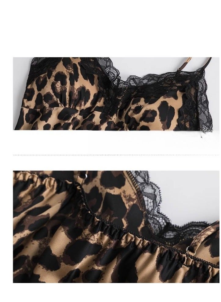 Fashionable Leopard Print Comfortable Home Wear Nightgown - Image 2