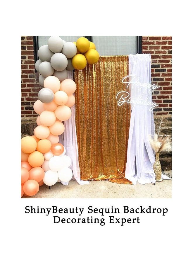 ShinyBeauty - Sequin Backdrop 4FTx6FT-Gold Backdrops Photography Background for Wedding/Party/Curtain/Birthday/Christmas/Prom/Other Event Decor -(48inx72in) (Gold) - Image 1