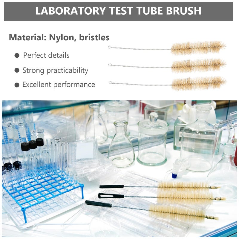 10Pcs Large Nylon Test Tube Brushes For Laboratory Glassware And Chemical Bottle Cleaning - Image 4