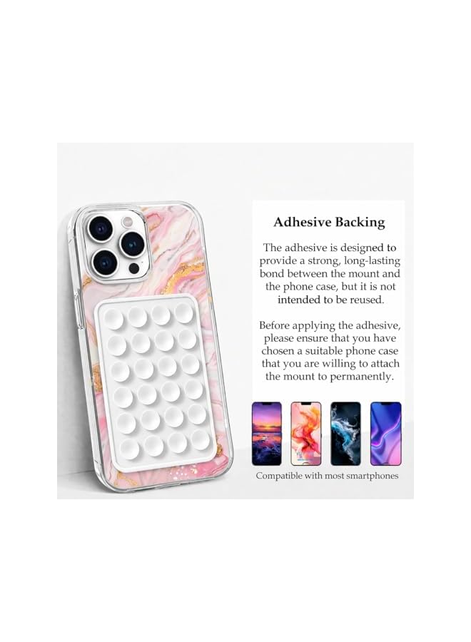 S-TOP Silicone Suction Phone Case- 2 Pack Suction Phone holder-Pink & white-Hands Free Use-Sticky Suction Phone Case - Image 4