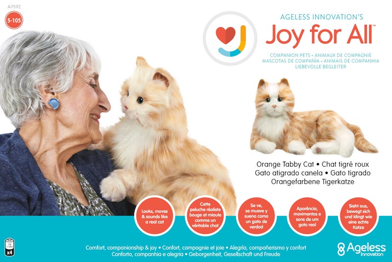 JOY FOR ALL Companion Pet for Seniors  Lifelike Animatronic Cat  Realistic SoftTouch Fur  Purring  Therapy Stuffed Animal  Toy for Alzheimers  Dementia  Orange Tabby - Image 3