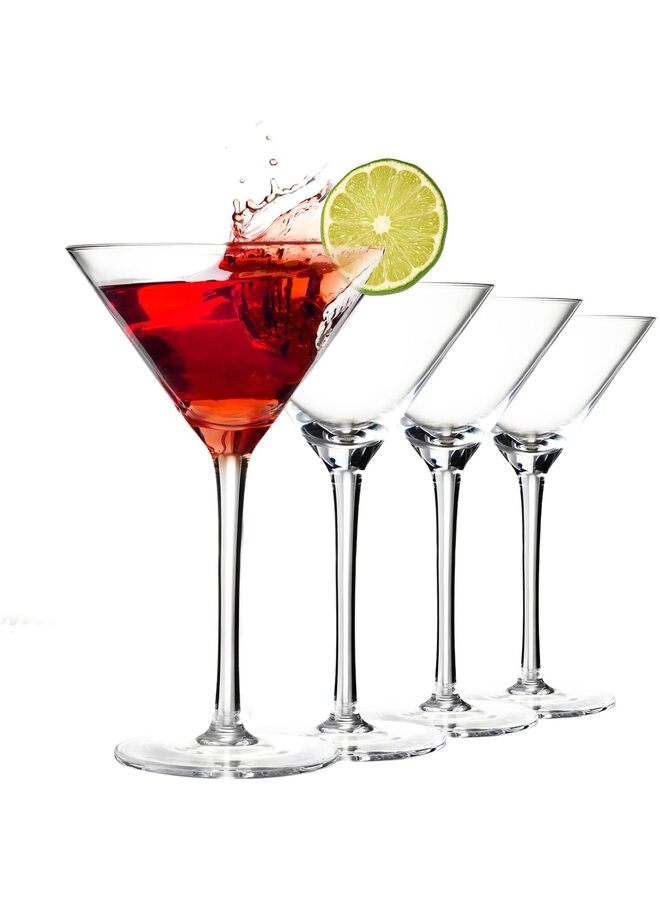قطع من أكواب المارتيني، أكواب كوكتيل كريستالية سعة 9 أونصة، أكواب مارتيني كريستالية منفوخة يدويًا لمشروبات الإسبريسو مارتيني، كوزموبوليتان، جيمليت، بار منزلي، حفلات - Image 1