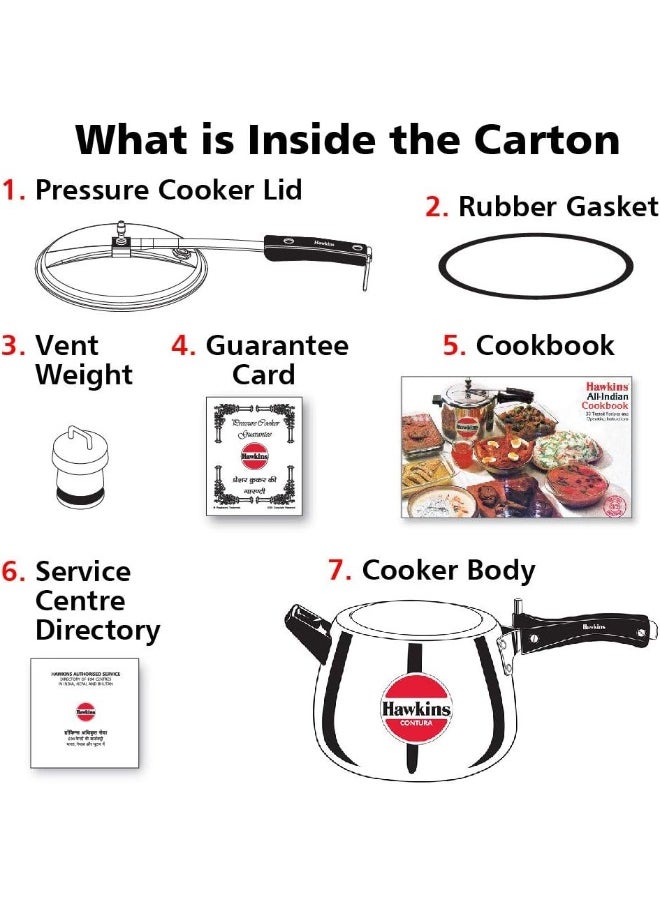 Hawkins Hawkins Contura Aluminium Pressure Cooker, 6.5 Litres, Silver  - Image 3