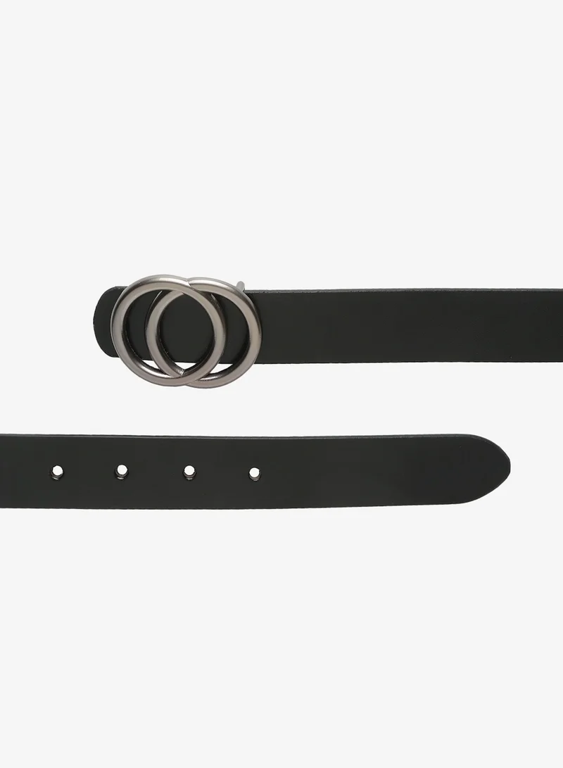TEAKWOOD Genuine Leather Women Black Belt One Size 27-38 inches