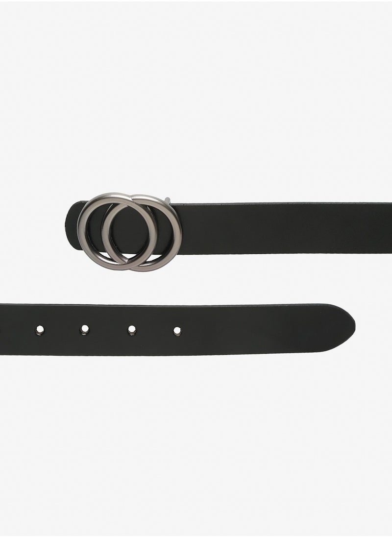 TEAKWOOD Genuine Leather Women Black Belt One Size 27-38 inches  - Image 5
