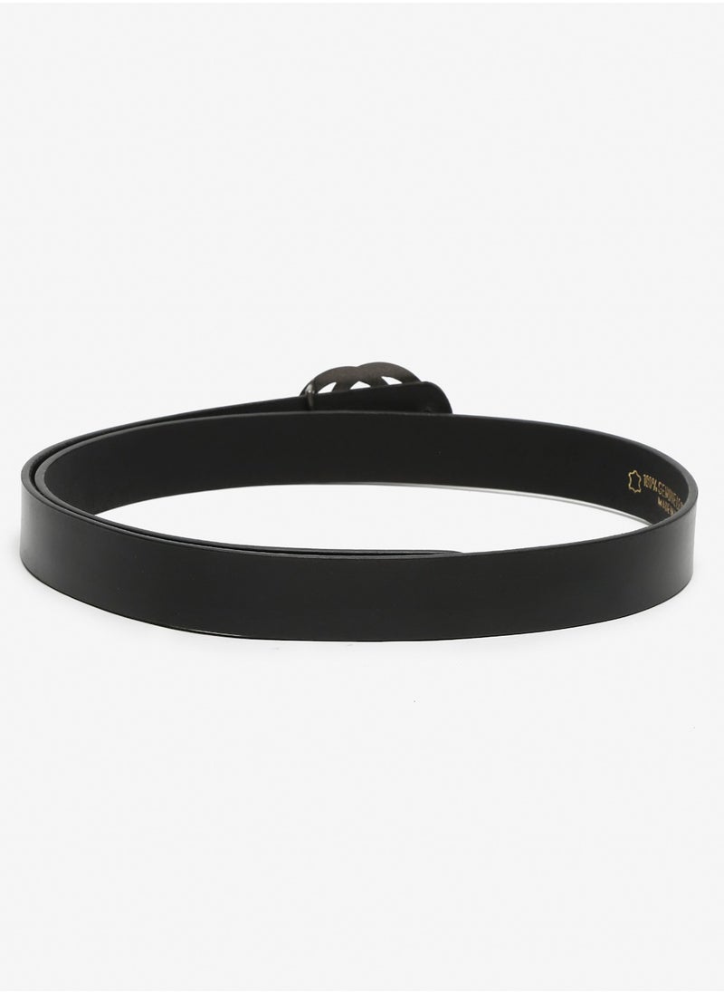 TEAKWOOD Genuine Leather Women Black Belt One Size 27-38 inches  - Image 3