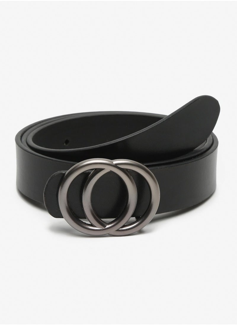 TEAKWOOD Genuine Leather Women Black Belt One Size 27-38 inches  - Image 4