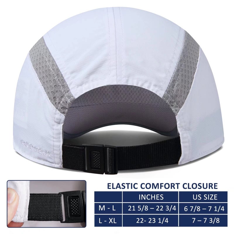 GADIEMKENSD Womens Hats Baseball Cap UPF 50+ Sun Quick Dry Lightweight Breathable Trucker Hat Outdoor Hiking Fishing Run Golf Sports A Dad Mesh Hats Reflective Running Hat Ponytail for Women White - Image 3